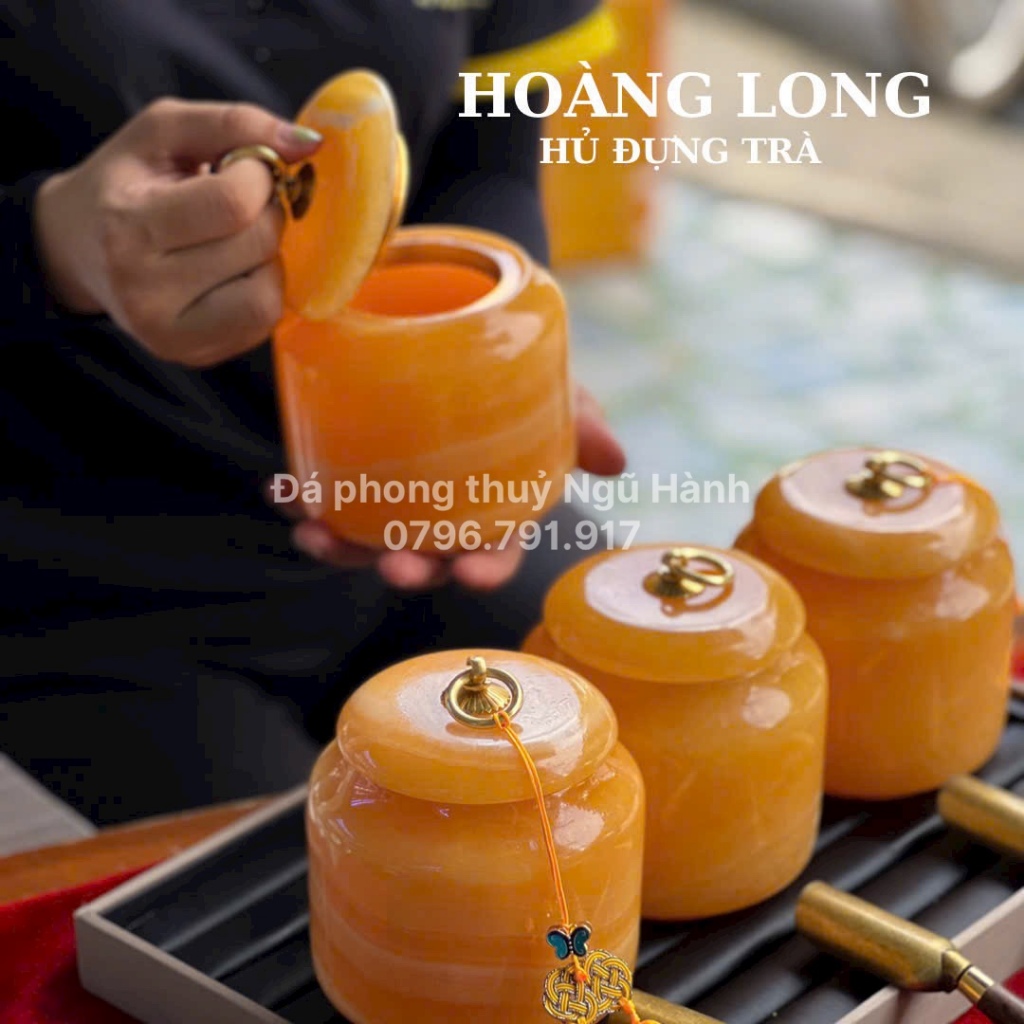 Hủ đựng trà , lọ đựng trà, lọ đựng cà phê đá ngọc Onyx trắng tự nhiên - tặng kèm muỗng như hình