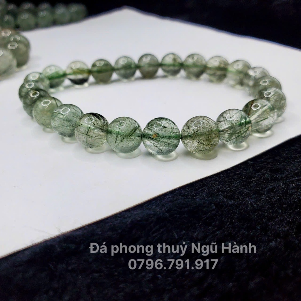 Vòng thach anh tóc xanh size 7-13mm chất trong rõ tóc siêu đẹp vip - HÀNG ĐẸP KIỂM ĐỊNH