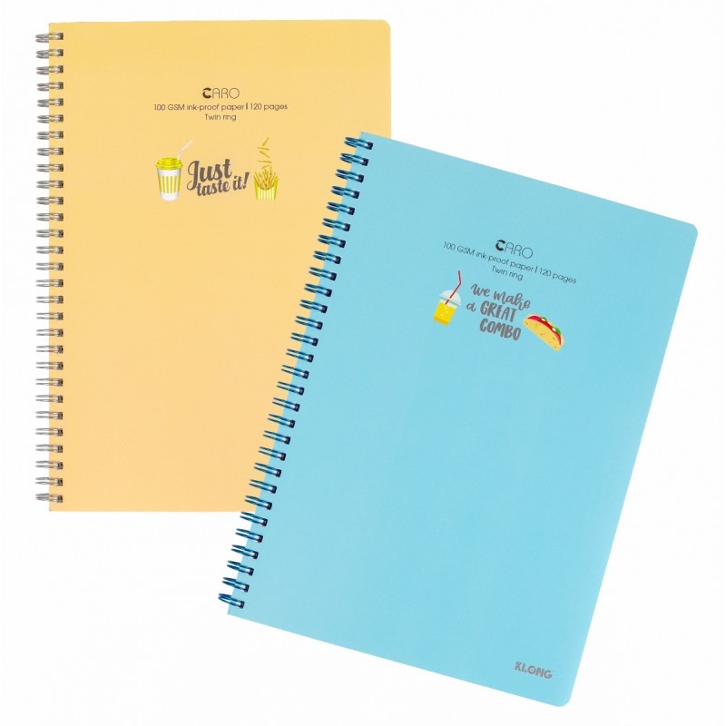 Vở lò xo kép Caro 5x5 B5  mm bìa nhựa 120 trang Klong 575 / Sổ Caro Klong MS575