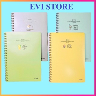 Vở lò xo kép Caro 5x5 B5 bìa nhựa 80 trang Klong 574 / Sổ Caro kích thước (175 x 250) mm Klong MS574