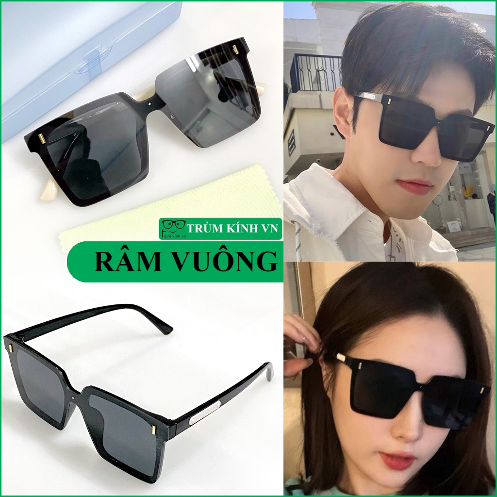 Kính râm Hàn Quốc dáng vuông nam nữ- Kính mát thời trang cao cấp phong cách thời trang hottrend