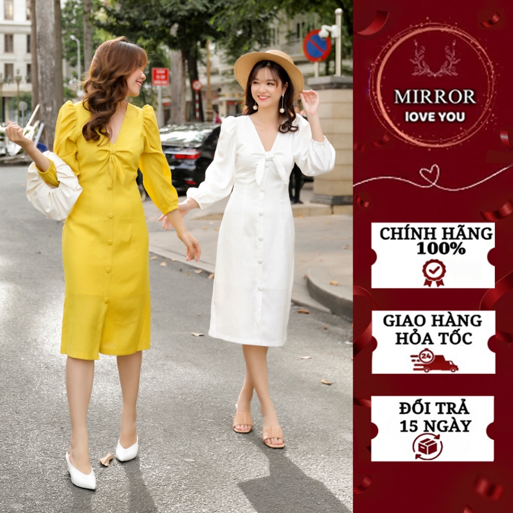 Đầm thiết kế váy nữ tôn dáng có tay dài che khuyết điểm đầm công sở đầm đi chơi đầm du lịch cực kỳ sang trọng