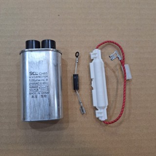 Combo: tụ + đi ốt + cầu chì hộp trắng thay thế cho lò vi sóng