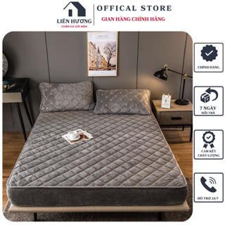  Bộ ga gối trần bông nỉ nhung sữa mềm mịn ga giường và vỏ gối nỉ nhung bọc chun ấm áp đủ kích thước 