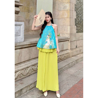 Set yếm tơ quần suông dập ly TKCC