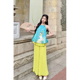 Set yếm tơ quần suông dập ly TKCC