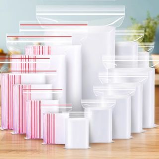 [Sỉ] Túi zip chỉ đỏ trong suốt loại dày dai (đủ size) 1kg
