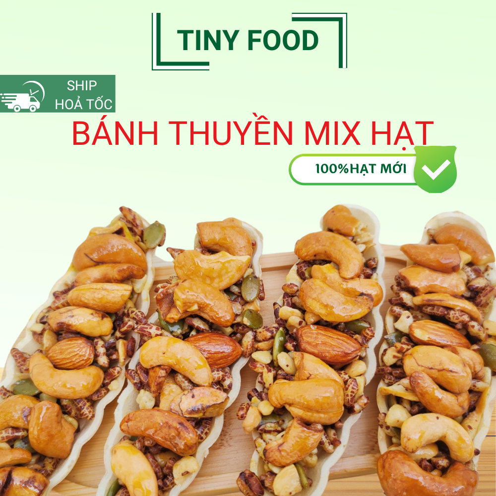 Bánh thuyền mix hạt dinh dưỡng 500gr, bánh hạt dinh dưỡng giòn béo ăn kiêng giảm cân healthy-Tiny Food