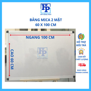 Bảng Viết 2 mặt Viết Bút Lông  và phấn Treo Tường SIZE 60x100 cm - Bảng Mica Trắng vpp hồng phát