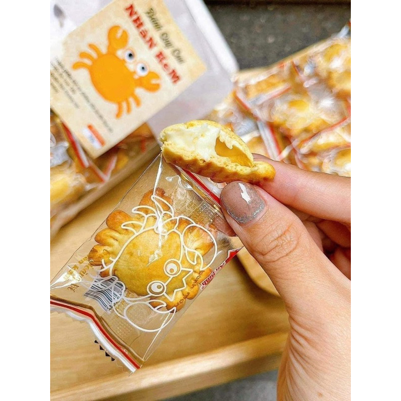 500G Bánh Cua Nhân Kem Bơ Sữa , Bánh Cua Kem Bơ Sữa , Bánh Quy Cua Nhân Kem, Bánh Con Cua