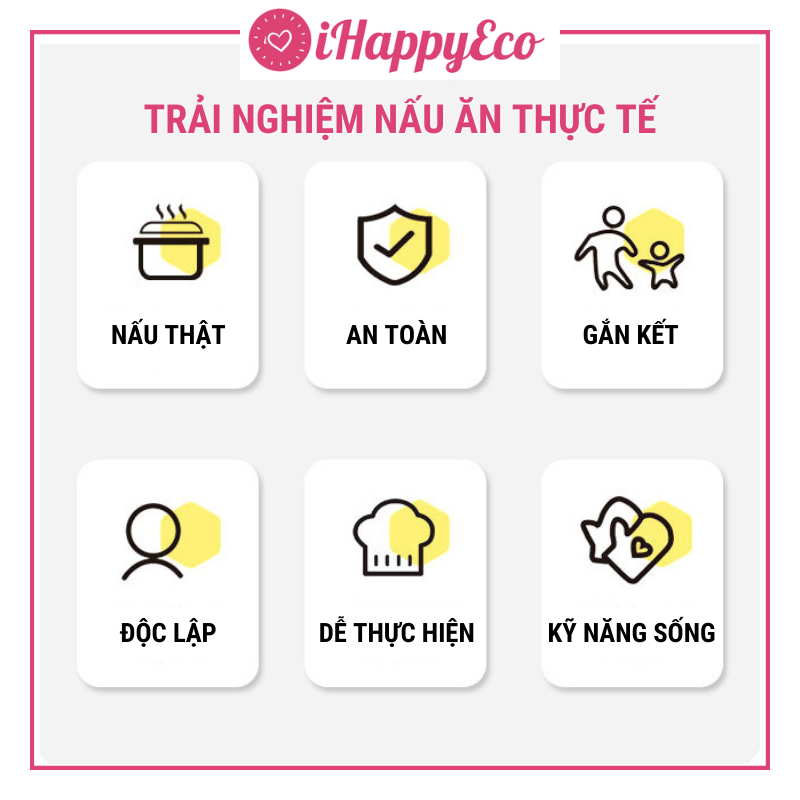 Bộ Đồ Chơi Nấu Ăn THẬT Cho Bé 38 Chi Tiết Mini Inox 304 - iHappyEco