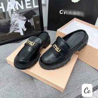 Giày sục miu da lỳ, da bóng đế cao 5cm