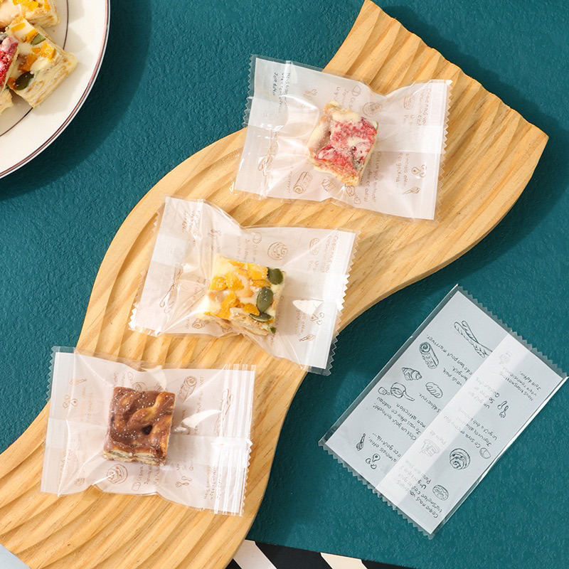 set 100 vỏ túi bánh kt 7x10cm mẫu bánh mì