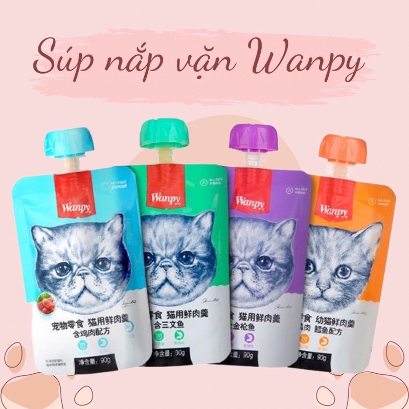 Súp Thưởng WANPY Nắp Vặn Cho Mèo Nhiều Dinh Dưỡng
