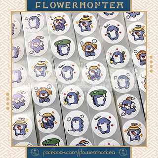 Set 90 Sticker Tròn - Cá Mập Xanh Cute