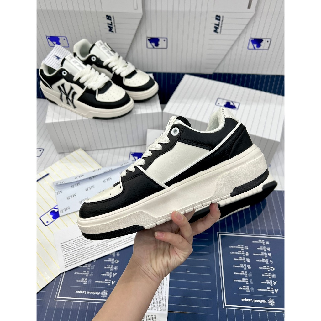 Giày thể thao MLB chunky liner sneakers unisex cổ thấp đế cao 5cm nam nữ bản cao cấp 3 phối màu Full Box.