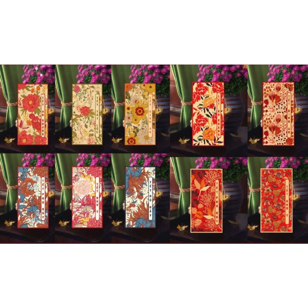 Bao lì xì tết 2024 Combo 50 lì xì tết đẹp độc lạ theo yêu cầu