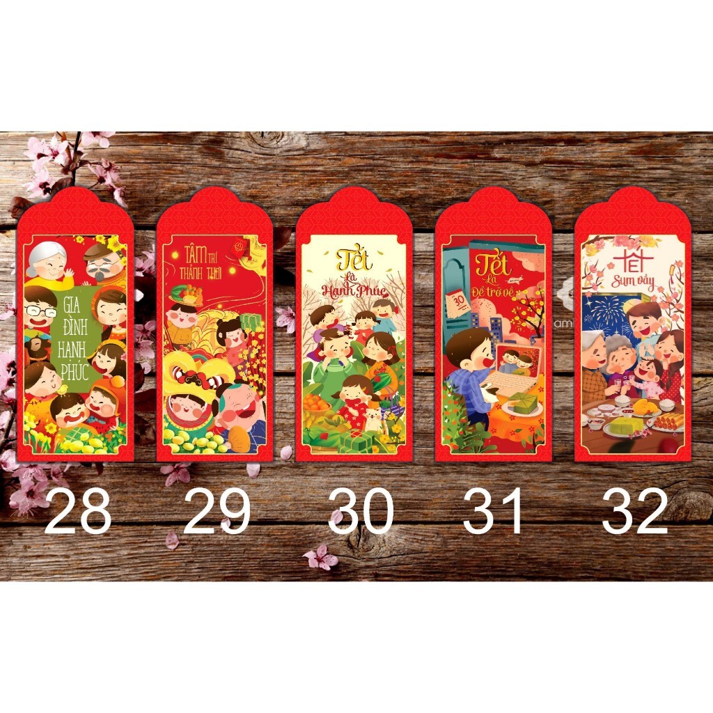 Bao lì xì tết 2024 Combo 50 lì xì tết đẹp độc lạ theo yêu cầu