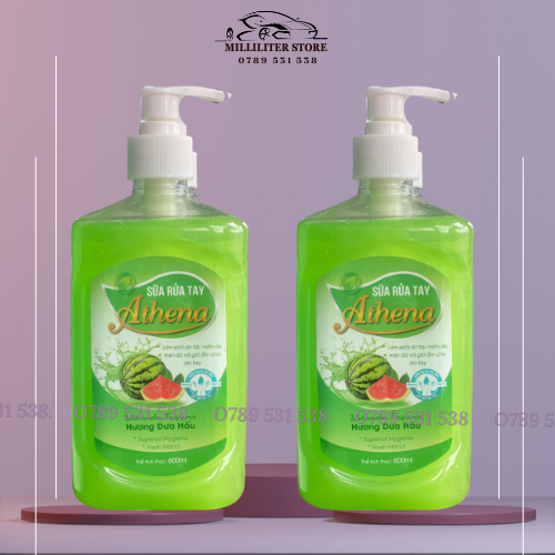 Nước rửa tay diệt khuẩn Athena hương dưa hấu 600ml