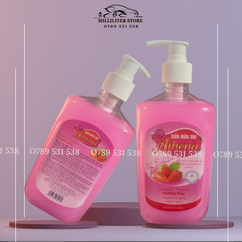 Nước rửa tay sát khuẩn Athena 600ml (Hương Dâu)