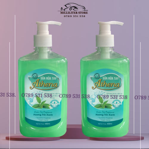 Nước rửa tay diệt khuẩn Athena hương trà xanh 600ml