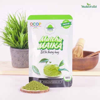 [OCOP 4 sao]Bột Trà  Xanh Matcha Maika Food - 100g màu xanh tự nhiên, dễ hòa tan, pha chế, làm bánh, làm kem