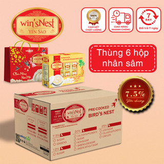 (Thùng 6 hộp) Nước Yến Sào winsNest Nhân Sâm (6 lọ x 70 ml/ hộp) kèm túi