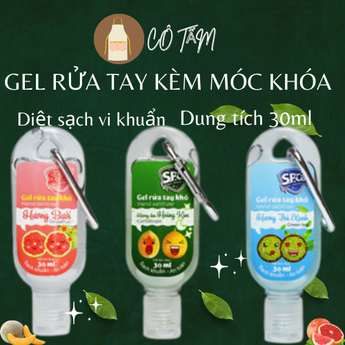 Nước Rửa Tay SPCa 30ml Dung Dịch Gel Rửa Tay Mini Bỏ Túi Kèm Móc Khóa