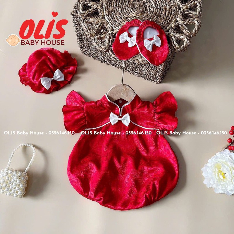 Bodysuit cho Bé gái, body chip OLIS BABY HOUSE, chất vải cao cấp, size 3 - 12 kg