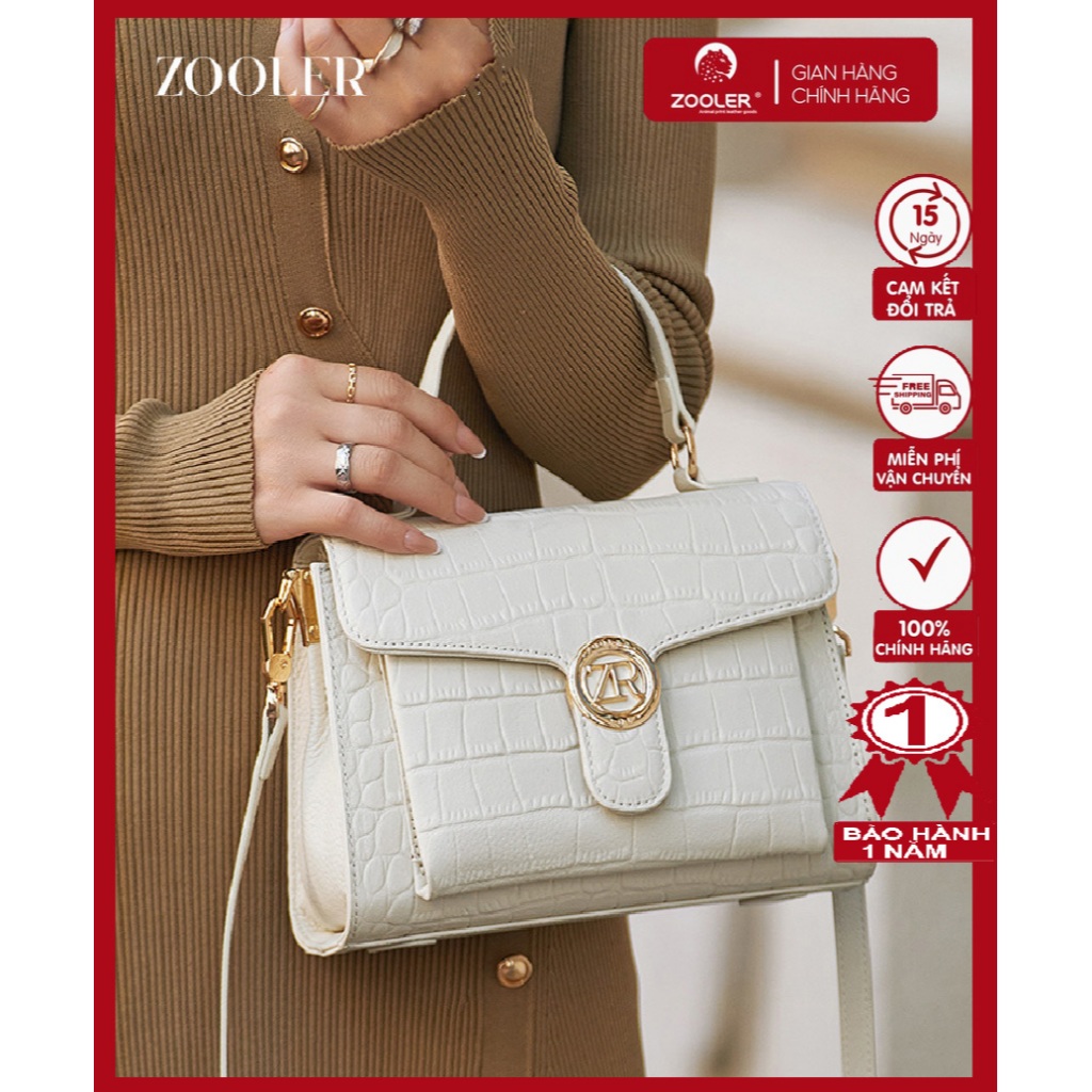 Túi xách Zooler Fullbox chính hãng, túi xách da thật , túi xách công sở , túi xách quảng châu size 23cm, túi ZL006