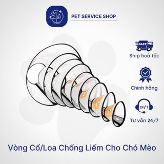 Vòng Cổ/Loa Chống Liếm Cho Chó Mèo nhiều kích thước PETSERVICE.