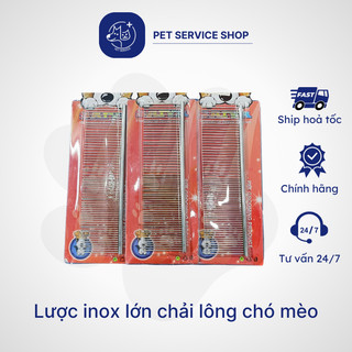 Lược inox lớn chải lông chó mèo PETSERVICE.