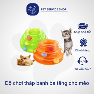 Đồ chơi tháp banh ba tầng cho mèo PETSERVICE.