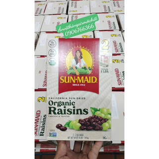 [Mới Về 02/2025]Nho Organic Sunmaid Hữu Cơ Mỹ Hộp Khủng 1.814 kg