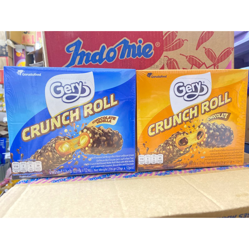 Bánh Cuộn Phủ Socola Gery Crunch Roll 276g (12 cái x 23g)