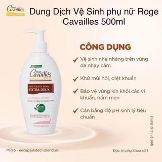 Dung Dịch Vệ Sinh phụ nữ làm sạch khử mùi giảm ngứa Roge Cavailles 500ml