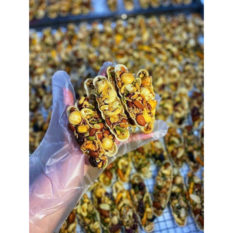 Bánh thuyền mix hạt dinh dưỡng có mix macca - Granola thuyền 200gram (hủ 5 thanh)