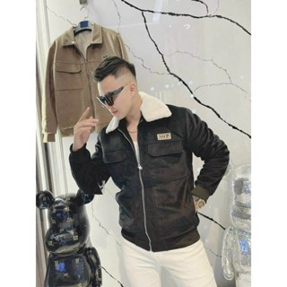 Áo khoác nam hàng quảng châu, áo da nam 2 túi lót lông cực ấm, phong cách hàn quốc mẫu mới 2024 . .