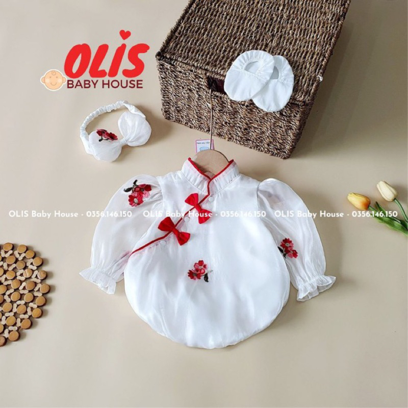 Bodysuit cho Bé Gái OLIS BABY HOUSE, quần áo trẻ sơ sinh, size 3 - 12 kg