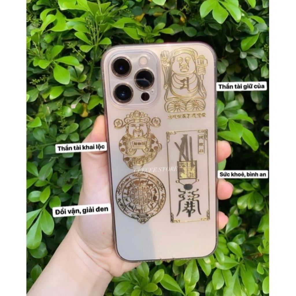 Miếng Dán Linh Phù cho điện thoại- hình Tài Lộc, May Mắn, Phong Thuỷ