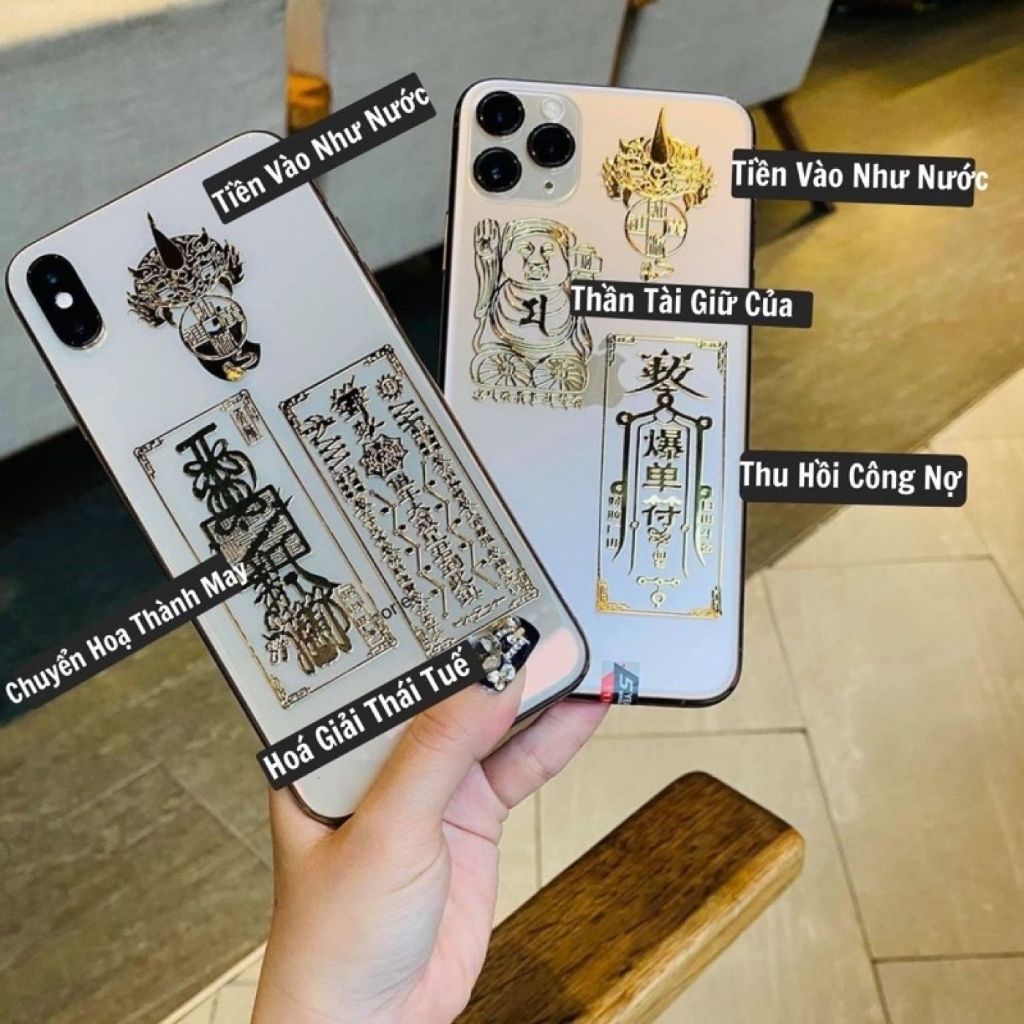 Miếng Dán Linh Phù cho điện thoại- hình Tài Lộc, May Mắn, Phong Thuỷ