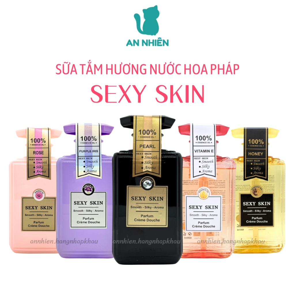 Sữa tắm hương nước hoa Sexy Skin Pháp 600ml, sữa tắm nước hoa quyến rũ thơm lâu