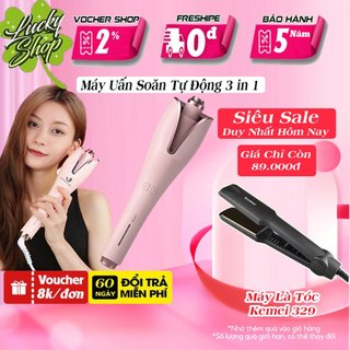 Máy uốn tóc tự động chính hãng, máy uốn tóc mini xoay 360 độ, máy uốn tóc 3 in 1 bằng gốm làm nóng nhanh