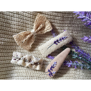 Kẹp tóc 6-7cm thêu tay mix ren Vintage made by VanKhuong' boutique REN22
