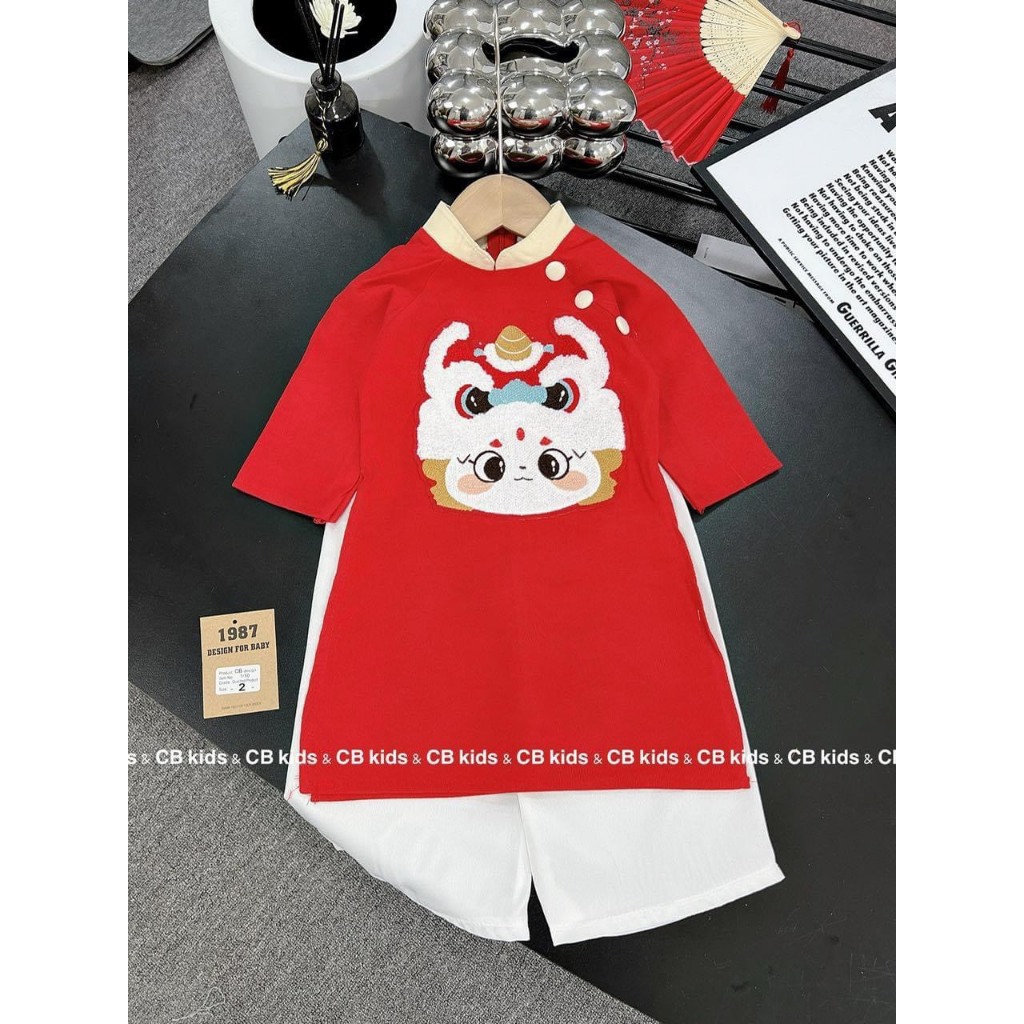 Cặp áo dài Lân cho bé trai