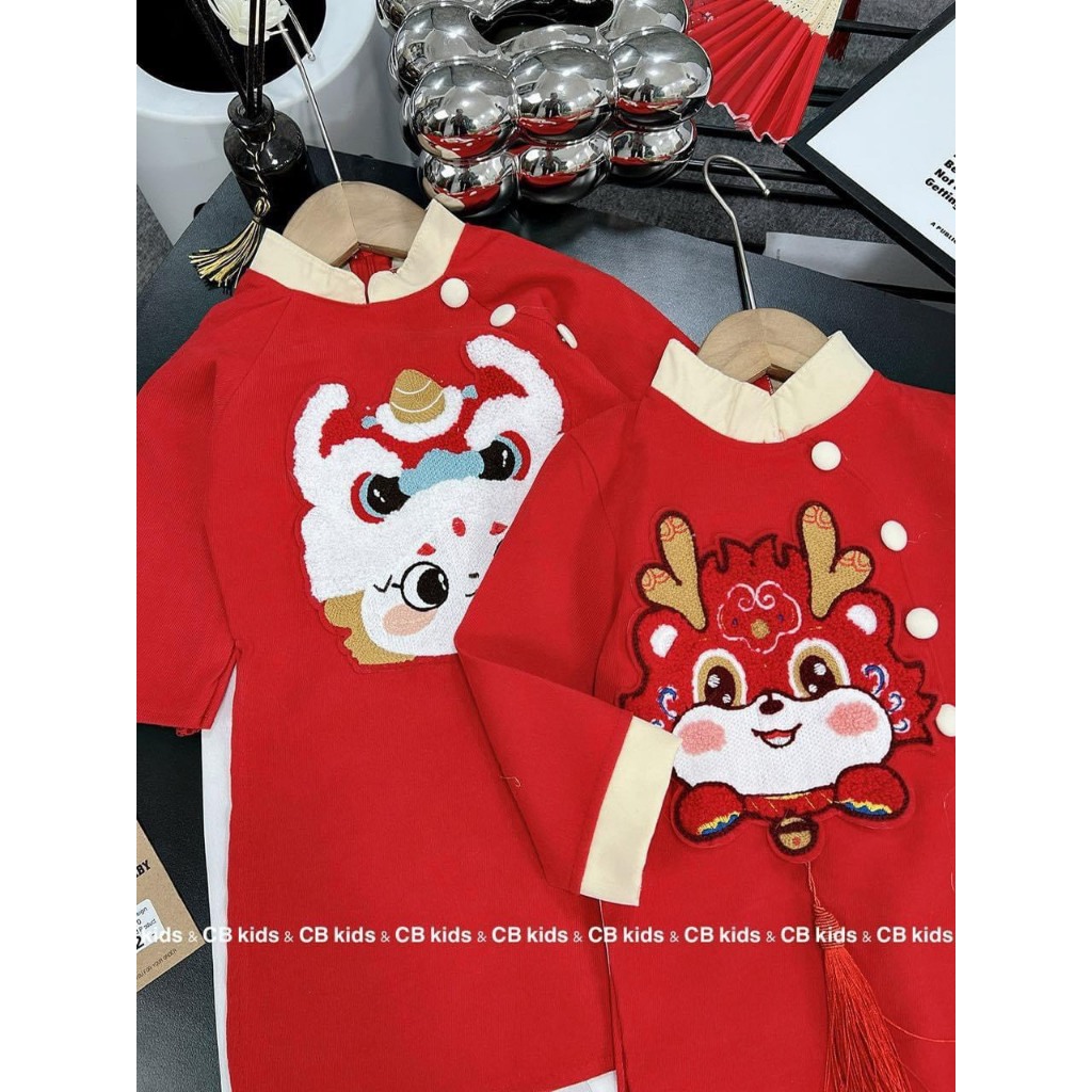 Cặp áo dài Lân cho bé trai