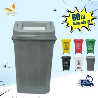 Thùng rác nắp lật 60 lít cỡ lớn ngăn mùi hiệu quả
