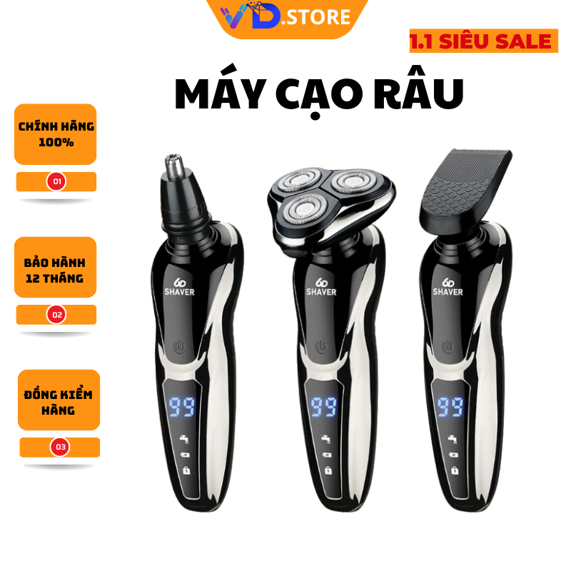 Máy cạo râu đa năng 3in1 cao cấp chống nước chuẩn IPX7-VD.STORE