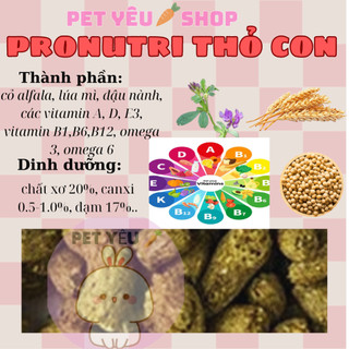 Cỏ nén PRONUTRI❤Date mới ❤Freeship❤ thức ăn làm.đẹp lông cho thỏ con(900gr)