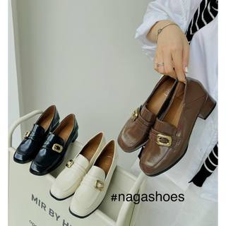 GIÀY BÚP BÊ NAGASHOES MŨI VUÔNG KHÓA VUÔNG 4P  NAB75